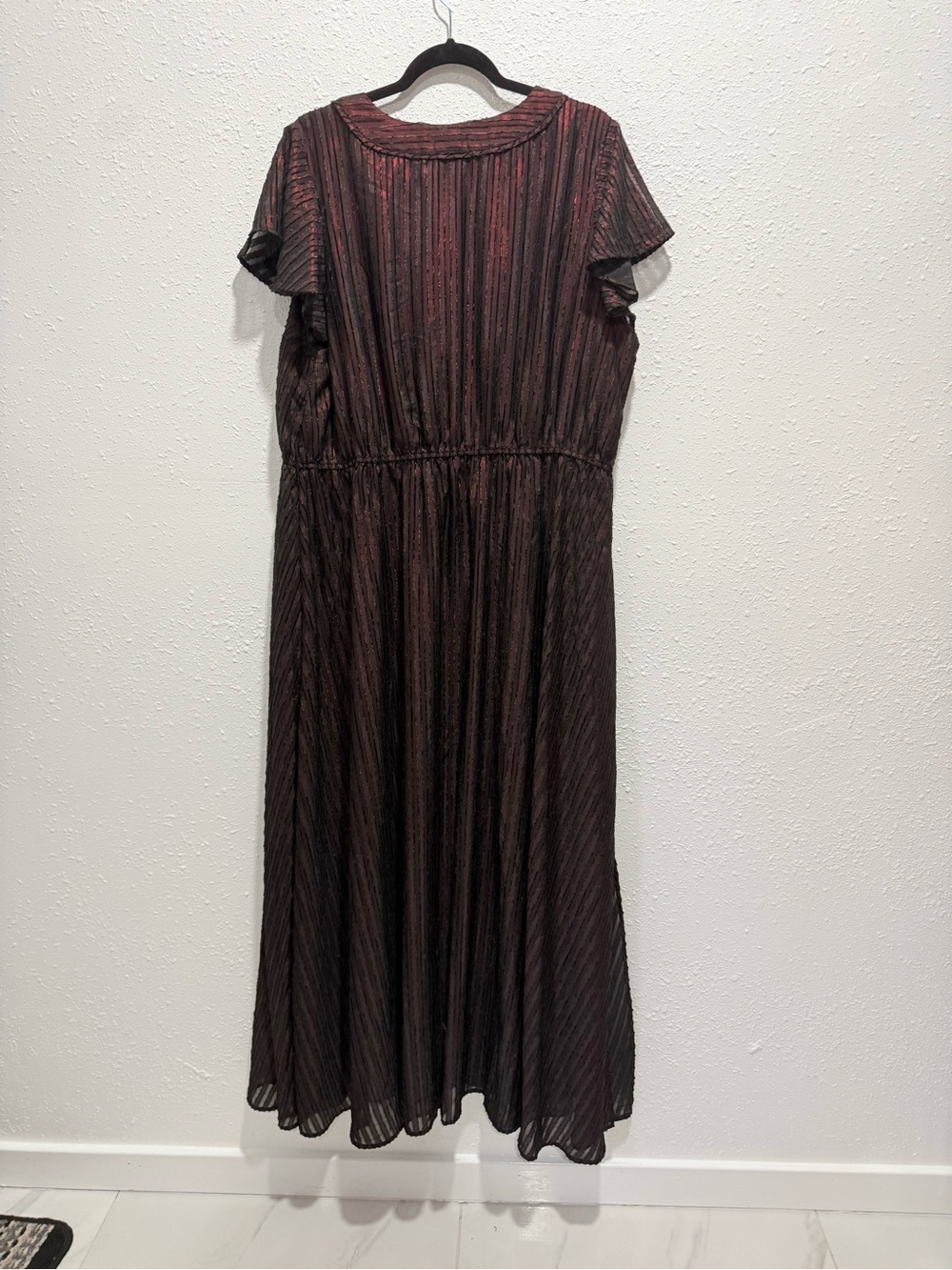 ModCloth Black Metallic Pleated Maxi Dress 3X - Picture 6 of 9